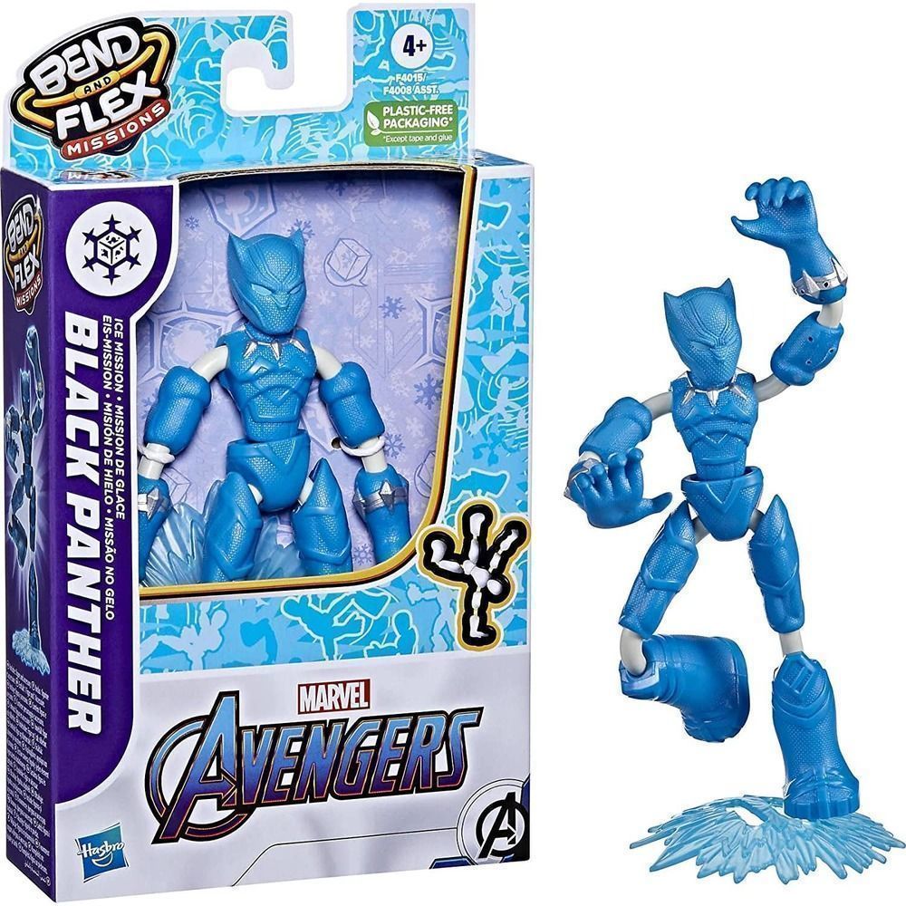 Avengers Marvel Bend&Flex Missions Black Panther Ice Mission Action Figure, 6"